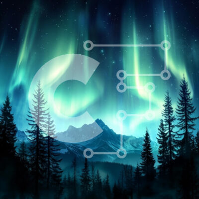 Intra Συλλεκτικό Ξύλινο Παζλ Plywood  4mm - Βόρειο Σέλας πέρα ​​από τα βουνά Σε Ξύλινο Κουτί - Διαστάσεις: 10x10 cm – 25 κομμάτια - Image 1