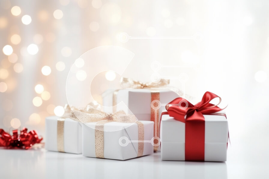 Intra Συλλεκτικό Ξύλινο Παζλ Plywood  4mm - Εορταστικά τυλιγμένα δώρα με απαλά φώτα φόντου Σε Ξύλινο Κουτί - Διαστάσεις: 10x10 cm – 25 κομμάτια