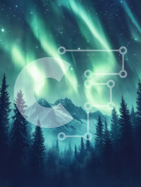 Intra Συλλεκτικό Ξύλινο Παζλ Plywood  4mm - Aurora Borealis πέρα ​​από τα χιονισμένα βουνά Σε Ξύλινο Κουτί - Διαστάσεις: 10x10 cm – 25 κομμάτια