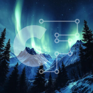 Intra Συλλεκτικό Ξύλινο Παζλ Plywood  4mm - Aurora Borealis πέρα ​​από τα χιονισμένα βουνά Σε Ξύλινο Κουτί - Διαστάσεις: 10x10 cm – 25 κομμάτια