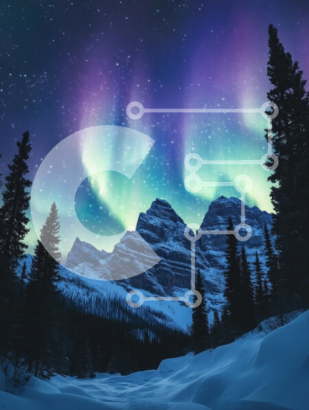 Intra Συλλεκτικό Ξύλινο Παζλ Plywood  4mm - Aurora Borealis πάνω από τα Χιονισμένα Όρη Σε Ξύλινο Κουτί - Διαστάσεις: 10x10 cm – 25 κομμάτια