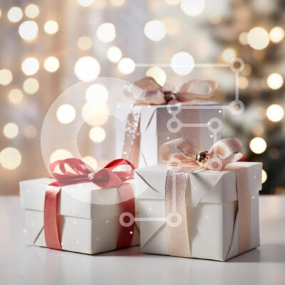 Intra Συλλεκτικό Ξύλινο Παζλ Plywood  4mm - Συσκευασμένα κουτιά δώρου με γιορτινά φώτα Σε Ξύλινο Κουτί - Διαστάσεις: 10x10 cm – 25 κομμάτια - Image 1