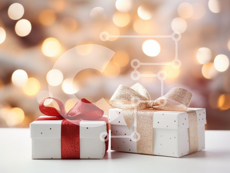 Intra Συλλεκτικό Ξύλινο Παζλ Plywood  4mm - Εορταστικά τυλιγμένα δώρα με ζεστά φώτα φόντου Σε Ξύλινο Κουτί - Διαστάσεις: 10x10 cm – 25 κομμάτια