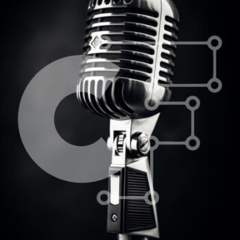 Intra Συλλεκτικό Ξύλινο Παζλ Plywood  4mm - Vintage μικρόφωνο σε σκούρο φόντο Σε Ξύλινο Κουτί - Διαστάσεις: 10x10 cm – 25 κομμάτια - Image 1