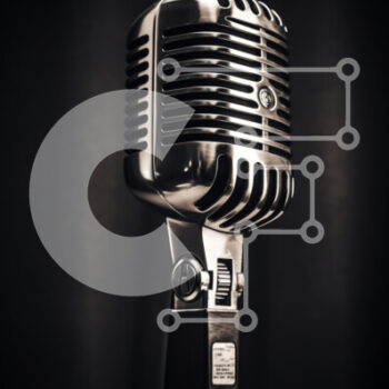 Intra Συλλεκτικό Ξύλινο Παζλ Plywood  4mm - Vintage μικρόφωνο σε σκούρο φόντο Σε Ξύλινο Κουτί - Διαστάσεις: 10x10 cm – 25 κομμάτια - Image 1