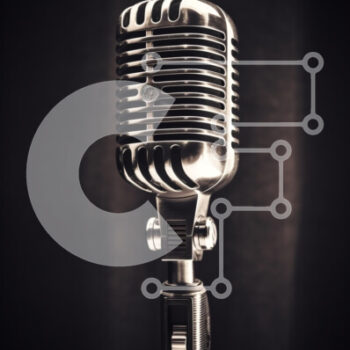 Intra Συλλεκτικό Ξύλινο Παζλ Plywood  4mm - Vintage μικρόφωνο σε σκούρο φόντο Σε Ξύλινο Κουτί - Διαστάσεις: 10x10 cm – 25 κομμάτια - Image 1