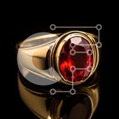 Intra Συλλεκτικό Ξύλινο Παζλ Plywood  4mm - Κομψό χρυσό δαχτυλίδι με κόκκινο πολύτιμο λίθο Σε Ξύλινο Κουτί - Διαστάσεις: 10x10 cm – 25 κομμάτια - Image 1