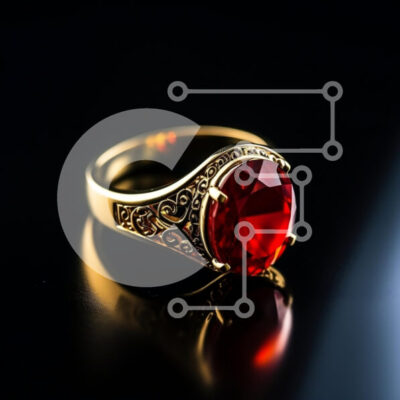 Intra Συλλεκτικό Ξύλινο Παζλ Plywood  4mm - Κομψό χρυσό δαχτυλίδι με κόκκινο πετράδι Σε Ξύλινο Κουτί - Διαστάσεις: 10x10 cm – 25 κομμάτια - Image 1