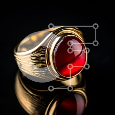 Intra Συλλεκτικό Ξύλινο Παζλ Plywood  4mm - Κομψό χρυσό δαχτυλίδι με κόκκινο πολύτιμο λίθο Σε Ξύλινο Κουτί - Διαστάσεις: 10x10 cm – 25 κομμάτια - Image 1