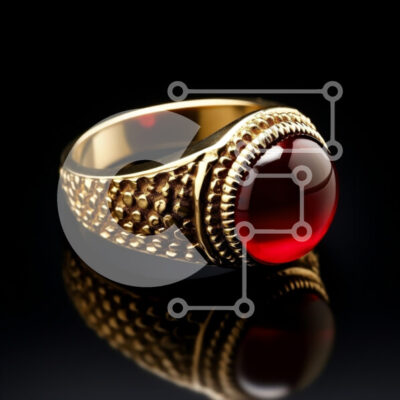 Intra Συλλεκτικό Ξύλινο Παζλ Plywood  4mm - Κομψό χρυσό δαχτυλίδι με κόκκινο πολύτιμο λίθο Σε Ξύλινο Κουτί - Διαστάσεις: 10x10 cm – 25 κομμάτια - Image 1