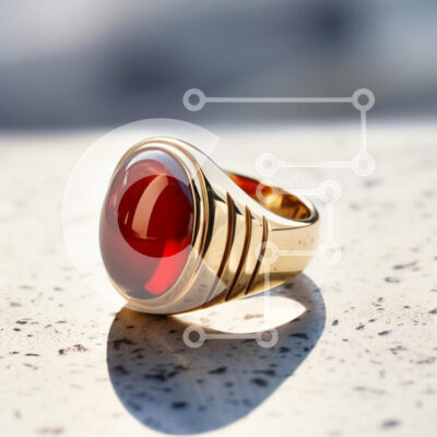 Intra Συλλεκτικό Ξύλινο Παζλ Plywood  4mm - Κομψό χρυσό δαχτυλίδι με κόκκινο πολύτιμο λίθο Σε Ξύλινο Κουτί - Διαστάσεις: 10x10 cm – 25 κομμάτια - Image 1