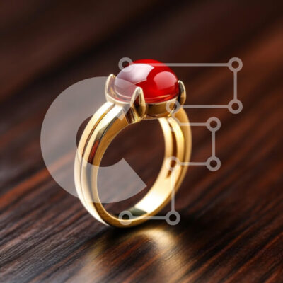 Intra Συλλεκτικό Ξύλινο Παζλ Plywood  4mm - Κομψό χρυσό δαχτυλίδι με κόκκινο πολύτιμο λίθο Σε Ξύλινο Κουτί - Διαστάσεις: 10x10 cm – 25 κομμάτια - Image 1