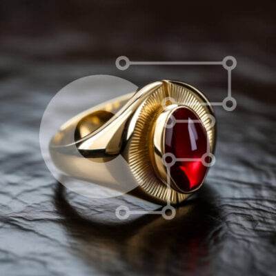 Intra Συλλεκτικό Ξύλινο Παζλ Plywood  4mm - Χρυσό δαχτυλίδι με κόκκινο πολύτιμο λίθο Σε Ξύλινο Κουτί - Διαστάσεις: 10x10 cm – 25 κομμάτια - Image 1