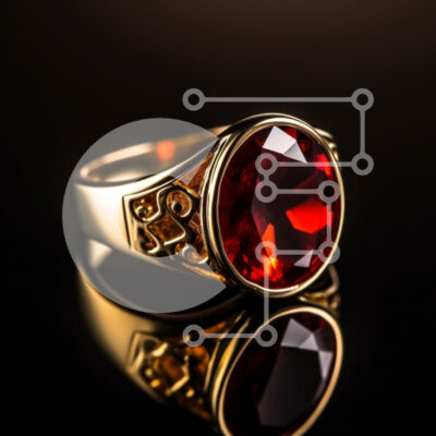 Intra Συλλεκτικό Ξύλινο Παζλ Plywood  4mm - Κομψό χρυσό δαχτυλίδι με κόκκινο πολύτιμο λίθο Σε Ξύλινο Κουτί - Διαστάσεις: 10x10 cm – 25 κομμάτια - Image 1