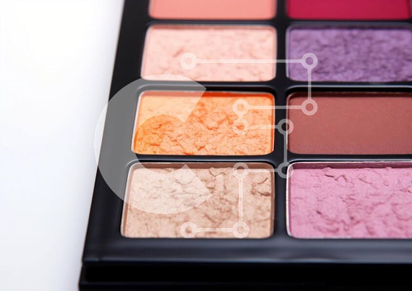 Intra Συλλεκτικό Ξύλινο Παζλ Plywood  4mm - Ζωντανή παλέτα μακιγιάζ Σε Ξύλινο Κουτί - Διαστάσεις Puzzle: 10x10 cm – 25 κομμάτια