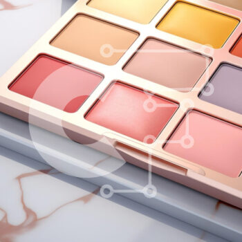 Intra Συλλεκτικό Ξύλινο Παζλ Plywood  4mm - Παλέτα μακιγιάζ σε μαρμάρινη επιφάνεια Σε Ξύλινο Κουτί - Διαστάσεις Puzzle: 10x10 cm – 25 κομμάτια - Image 1