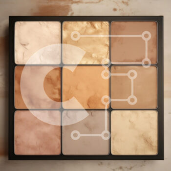 Intra Συλλεκτικό Ξύλινο Παζλ Plywood  4mm - Παλέτα μακιγιάζ με αποχρώσεις βάσης Σε Ξύλινο Κουτί - Διαστάσεις Puzzle: 10x10 cm – 25 κομμάτια - Image 1