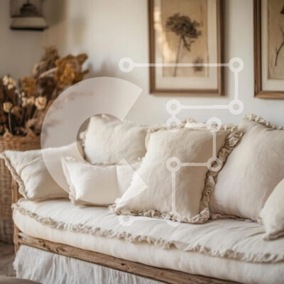 Intra Συλλεκτικό Ξύλινο Παζλ Plywood  4mm - Άνετο σαλόνι με βελούδινο καναπέ και αποξηραμένα λουλούδια Σε Ξύλινο Κουτί - Διαστάσεις Puzzle: 10x10 cm – 25 κομμάτια - Image 1