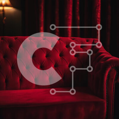 Intra Συλλεκτικό Ξύλινο Παζλ Plywood  4mm - Πολυτελής κόκκινος βελούδινος καναπές σε κομψό σκηνικό Σε Ξύλινο Κουτί - Διαστάσεις Puzzle: 10x10 cm – 25 κομμάτια - Image 1