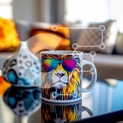 Intra Συλλεκτικό Ξύλινο Παζλ Plywood  4mm - Ζωντανή κούπα λιονταριού σε ένα άνετο σαλόνι Σε Ξύλινο Κουτί - Διαστάσεις Puzzle: 10x10 cm – 25 κομμάτια - Image 1