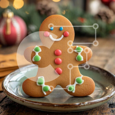 Intra Συλλεκτικό Ξύλινο Παζλ Plywood 4mm - Χαρούμενο μπισκότο με μελόψωμο Σε Ξύλινο Κουτί - Διαστάσεις: 10x10 cm – 25 κομμάτια - Image 1