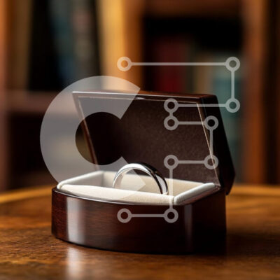 Intra Συλλεκτικό Ξύλινο Παζλ Plywood  4mm - Ασημένιο δαχτυλίδι  Σε Ξύλινο Κουτί κοσμήματος Σε Ξύλινο Κουτί - Διαστάσεις: 10x10 cm – 25 κομμάτια - Image 1