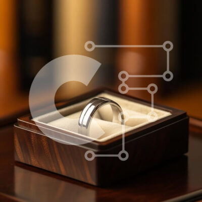 Intra Συλλεκτικό Ξύλινο Παζλ Plywood  4mm - Κομψό μεταλλικό δαχτυλίδι σε Ξύλινη κοσμηματοθήκη Σε Ξύλινο Κουτί - Διαστάσεις: 10x10 cm – 25 κομμάτια - Image 1