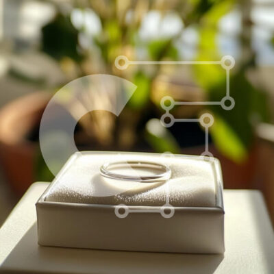 Intra Συλλεκτικό Ξύλινο Παζλ Plywood  4mm - Ασημένιο δαχτυλίδι στην οθόνη Σε Ξύλινο Κουτί - Διαστάσεις: 10x10 cm – 25 κομμάτια - Image 1