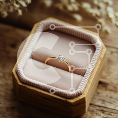 Intra Συλλεκτικό Ξύλινο Παζλ Plywood  4mm - Κομψό δαχτυλίδι αρραβώνων  Σε Ξύλινο Κουτί Σε Ξύλινο Κουτί - Διαστάσεις: 10x10 cm – 25 κομμάτια - Image 1