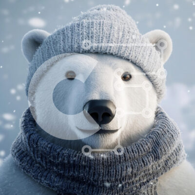 Intra Συλλεκτικό Ξύλινο Παζλ Plywood 4mm - Πολική αρκούδα με χειμερινή ενδυμασία Σε Ξύλινο Κουτί - Διαστάσεις: 10x10 cm – 25 κομμάτια - Image 1