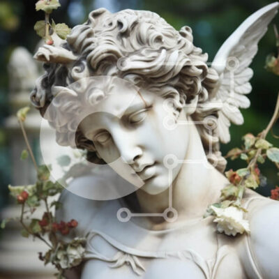 Intra Συλλεκτικό Ξύλινο Παζλ Plywood  4mm - Μαρμάρινο γλυπτό αγγέλου Σε Ξύλινο Κουτί - Διαστάσεις Puzzle: 10x10 cm – 25 κομμάτια - Image 1