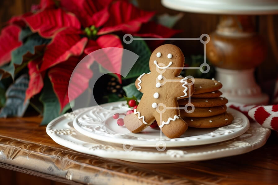 Intra Συλλεκτικό Ξύλινο Παζλ Plywood  4mm - Γιορτινά μπισκότα μελόψωμο με Αλεξανδρινό Σε Ξύλινο Κουτί - Διαστάσεις: 10x10 cm – 25 κομμάτια