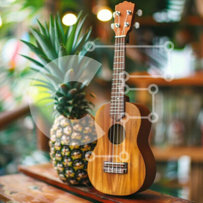 Intra Συλλεκτικό Ξύλινο Παζλ Plywood  4mm - Γιουκαλίλι και ανανάς σε ένα τροπικό περιβάλλον Σε Ξύλινο Κουτί - Διαστάσεις: 10x10 cm – 25 κομμάτια - Image 1