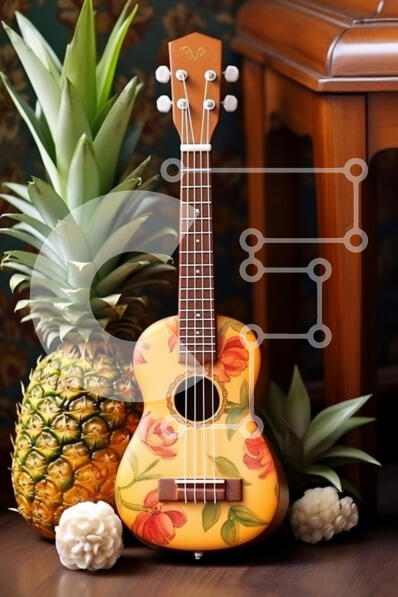 Intra Συλλεκτικό Ξύλινο Παζλ Plywood  4mm - Διακοσμητικό γιουκαλίλι με ανανά και φυτά Σε Ξύλινο Κουτί - Διαστάσεις: 10x10 cm – 25 κομμάτια