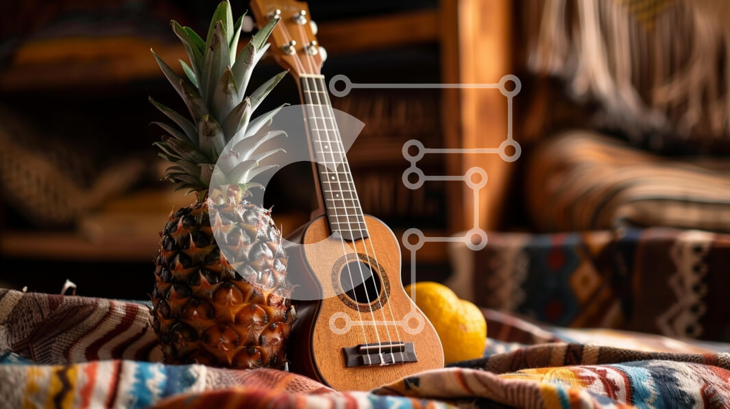 Intra Συλλεκτικό Ξύλινο Παζλ Plywood  4mm - Γιουκαλίλι με ανανά και λεμόνι σε υφαντή κουβέρτα Σε Ξύλινο Κουτί - Διαστάσεις: 10x10 cm – 25 κομμάτια