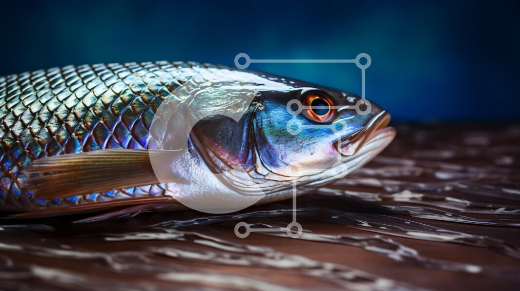 Intra Συλλεκτικό Ξύλινο Παζλ Plywood  4mm - Κοντινό πλάνο ενός ζωντανού ψαριού Σε Ξύλινο Κουτί - Διαστάσεις: 10x10 cm – 25 κομμάτια