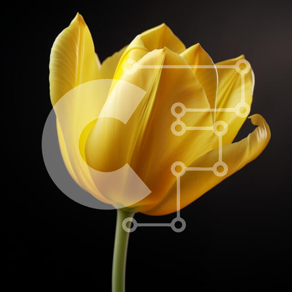 Intra Συλλεκτικό Ξύλινο Παζλ Plywood  4mm - Κίτρινη τουλίπα στην άνθιση Σε Ξύλινο Κουτί - Διαστάσεις: 10x10 cm – 25 κομμάτια