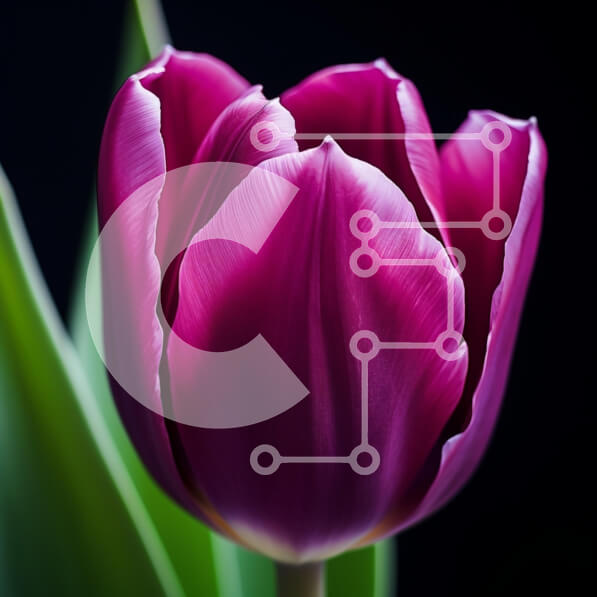 Intra Συλλεκτικό Ξύλινο Παζλ Plywood  4mm - Κοντινό πλάνο μιας μωβ τουλίπας Σε Ξύλινο Κουτί - Διαστάσεις: 10x10 cm – 25 κομμάτια