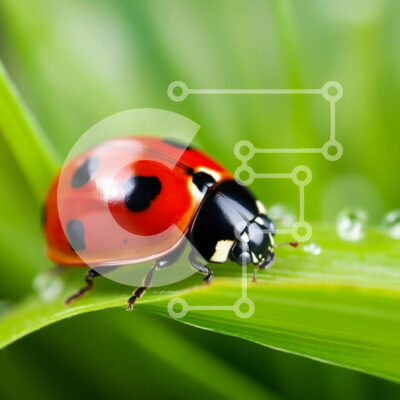 Intra Συλλεκτικό Ξύλινο Παζλ Plywood  4mm - Κοντινό πλάνο μιας πασχαλίτσας στο γρασίδι Σε Ξύλινο Κουτί - Διαστάσεις: 10x10 cm – 25 κομμάτια - Image 1