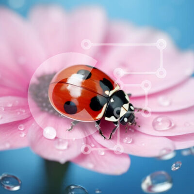 Intra Συλλεκτικό Ξύλινο Παζλ Plywood  4mm - Πασχαλίτσα σε ένα ροζ λουλούδι Σε Ξύλινο Κουτί - Διαστάσεις: 10x10 cm – 25 κομμάτια - Image 1