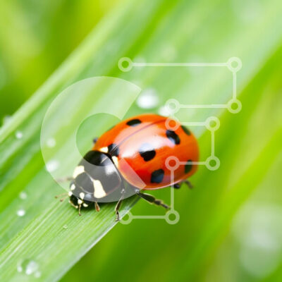 Intra Συλλεκτικό Ξύλινο Παζλ Plywood  4mm - Κοντινό πλάνο μιας πασχαλίτσας στο γρασίδι Σε Ξύλινο Κουτί - Διαστάσεις: 10x10 cm – 25 κομμάτια - Image 1