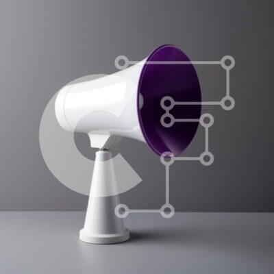 Intra Συλλεκτικό Ξύλινο Παζλ Plywood  4mm - Μοντέρνο μεγάφωνο με λευκό και μωβ σχέδιο Σε Ξύλινο Κουτί - Διαστάσεις: 10x10 cm – 25 κομμάτια - Image 1