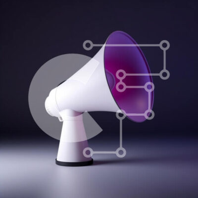 Intra Συλλεκτικό Ξύλινο Παζλ Plywood  4mm - Λευκό μεγάφωνο με μωβ εσωτερικό σε σκούρο φόντο Σε Ξύλινο Κουτί - Διαστάσεις: 10x10 cm – 25 κομμάτια - Image 1