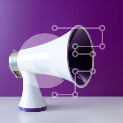 Intra Συλλεκτικό Ξύλινο Παζλ Plywood 4mm - Σύγχρονο λευκό μεγάφωνο σε μωβ φόντο Σε Ξύλινο Κουτί - Διαστάσεις: 10x10 cm – 25 κομμάτια - Image 1