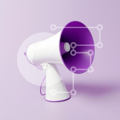 Intra Συλλεκτικό Ξύλινο Παζλ Plywood  4mm - Πολύχρωμο μεγάφωνο σε μωβ φόντο Σε Ξύλινο Κουτί - Διαστάσεις: 10x10 cm – 25 κομμάτια - Image 1