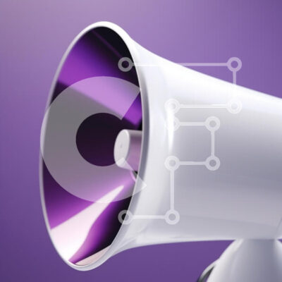 Intra Συλλεκτικό Ξύλινο Παζλ Plywood  4mm - Κοντινό πλάνο ενός λευκού μεγάφωνου με μωβ εσωτερικό Σε Ξύλινο Κουτί - Διαστάσεις: 10x10 cm – 25 κομμάτια - Image 1