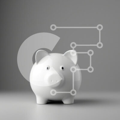 Intra Συλλεκτικό Ξύλινο Παζλ Plywood 4mm - Σύγχρονος λευκός κουμπαράς σε γκρι φόντο Σε Ξύλινο Κουτί - Διαστάσεις: 10x10 cm – 25 κομμάτια - Image 1