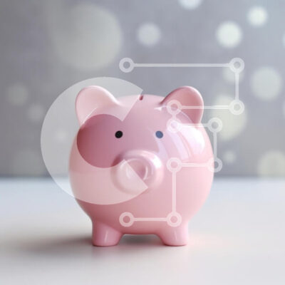 Intra Συλλεκτικό Ξύλινο Παζλ Plywood  4mm - Ροζ κουμπαράς σε μαλακό φόντο Σε Ξύλινο Κουτί - Διαστάσεις: 10x10 cm – 25 κομμάτια - Image 1