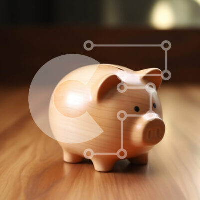 Intra Συλλεκτικό Ξύλινο Παζλ Plywood  4mm - Ξύλινος κουμπαράς σε ξύλινη επιφάνεια Σε Ξύλινο Κουτί - Διαστάσεις: 10x10 cm – 25 κομμάτια - Image 1