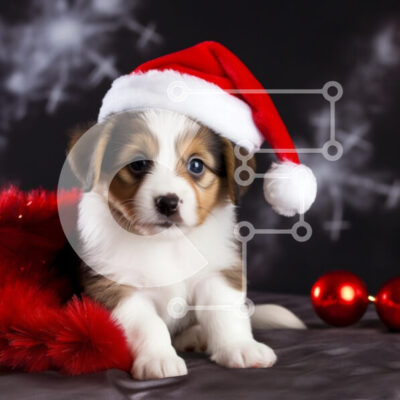 Intra Συλλεκτικό Ξύλινο Παζλ Plywood  4mm - Εορταστικό κουτάβι για τα Χριστούγεννα Σε Ξύλινο Κουτί - Διαστάσεις: 10x10 cm – 25 κομμάτια - Image 1